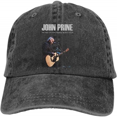 Baseball Caps John Prine Tour Adult Cowboy Hat Cotton Adjustable Casquette Cap Black - Black - C618EOQ70QD $15.91