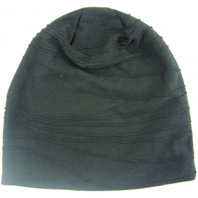 Skullies & Beanies Unisex Casual Pile Cap Wrinkled Slouch Beanie Hat - Black - C111AP03EK9 $13.77