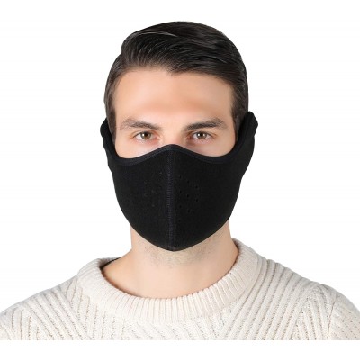 Balaclavas Unisex Winter Ski Mask Outdoor Protect Face Cover Earmuffs Balaclava Cycling Bicycle Motorcycle Mask (Black) - CO1...