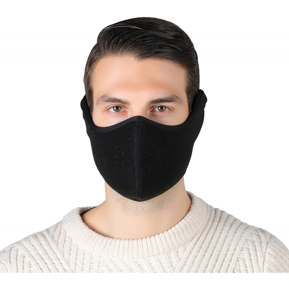 Balaclavas Unisex Winter Ski Mask Outdoor Protect Face Cover Earmuffs Balaclava Cycling Bicycle Motorcycle Mask (Black) - CO1...