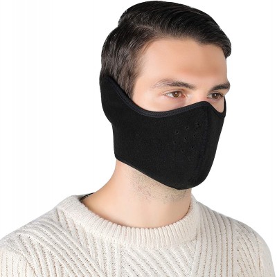 Balaclavas Unisex Winter Ski Mask Outdoor Protect Face Cover Earmuffs Balaclava Cycling Bicycle Motorcycle Mask (Black) - CO1...