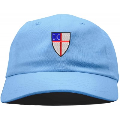 Baseball Caps Episcopal Shield Logo Embroidered Low Profile Soft Crown Unisex Baseball Dad Hat - Baby Blue - C518X4QKYY4 $18.59