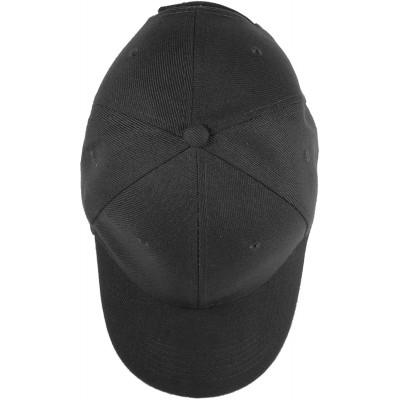 Baseball Caps Plain Blank Baseball Caps Adjustable Back Strap Wholesale Lot 6 Pack - Black - CK180Z0GEQ9 $16.12