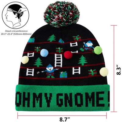 Skullies & Beanies Unisex Ugly LED Christmas Hat Novelty Colorful Light-up Stylish Knitted Sweater Xmas Party Beanie Cap(6 Li...