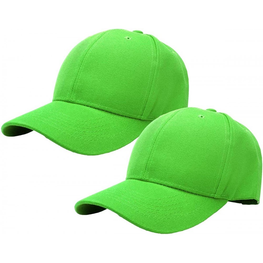 Baseball Caps 2pcs Baseball Cap for Men Women Adjustable Size Perfect for Outdoor Activities - Light Green/Light Green - CZ19...