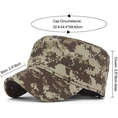 Baseball Caps Men Women Digital Camouflage Camo Cadet Army Cap Velcro Adjustable Canvas Military Hat Flat Top Baseball Cap - ...