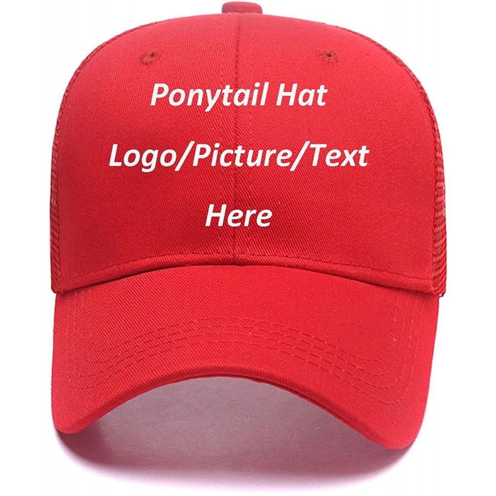 Baseball Caps Custom Snapback Hats Unisex Ponytail Baseball Cap High Bun Ponycap Adjustable Mesh Trucker Hats Funny Gifts - R...