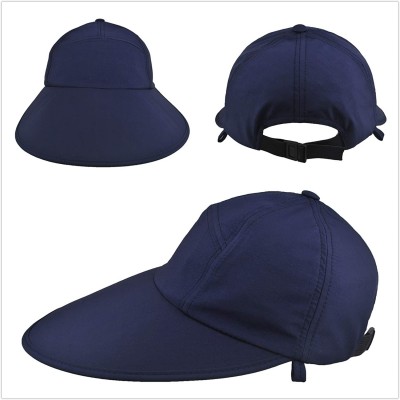 Sun Hats Sun Hat for Men/Women- Quick-Drying Sun Visor Hat Wide Brim Baseball Cap with Ponytail Hole and Chin Cord - B - CV19...