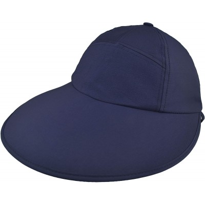 Sun Hats Sun Hat for Men/Women- Quick-Drying Sun Visor Hat Wide Brim Baseball Cap with Ponytail Hole and Chin Cord - B - CV19...