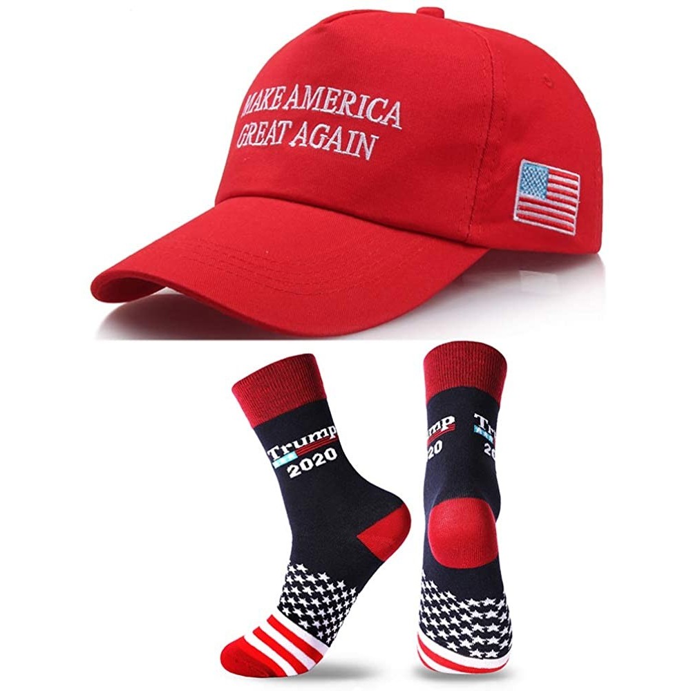 Baseball Caps Donald Trump Make America Great Again Hat MAGA USA Cap with 2020 Socks - A Red Hat + 2020 Red Socks - C718QHUL0...