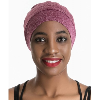 Skullies & Beanies Satin Silk Lined Sleep Cap - Beanie Slap Hat-Amazing Soft Chome Cap - Red-ylz - C718QQHQCXR $16.32