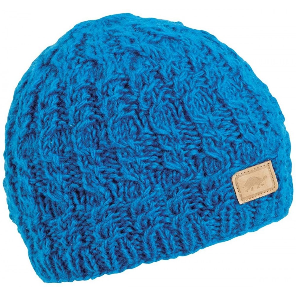 Skullies & Beanies Nepal Women's Mika Hand Knit Wool Beanie - Poseidon Blue - C518K2XY6NI $31.65