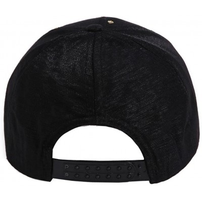 Baseball Caps Women's Bling Rhinestone Butterfly Baseball Cap Adjustable Hip Hop Hat - Black - CP18GEUSRMO $9.47