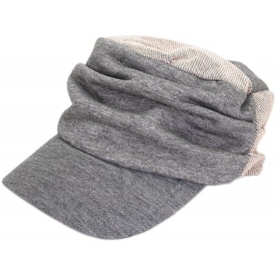 Newsboy Caps Trendy Cotton Grey 2-Tone Soft Cadet Cap Hat - CQ11L57NTJN $10.00