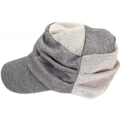 Newsboy Caps Trendy Cotton Grey 2-Tone Soft Cadet Cap Hat - CQ11L57NTJN $10.00