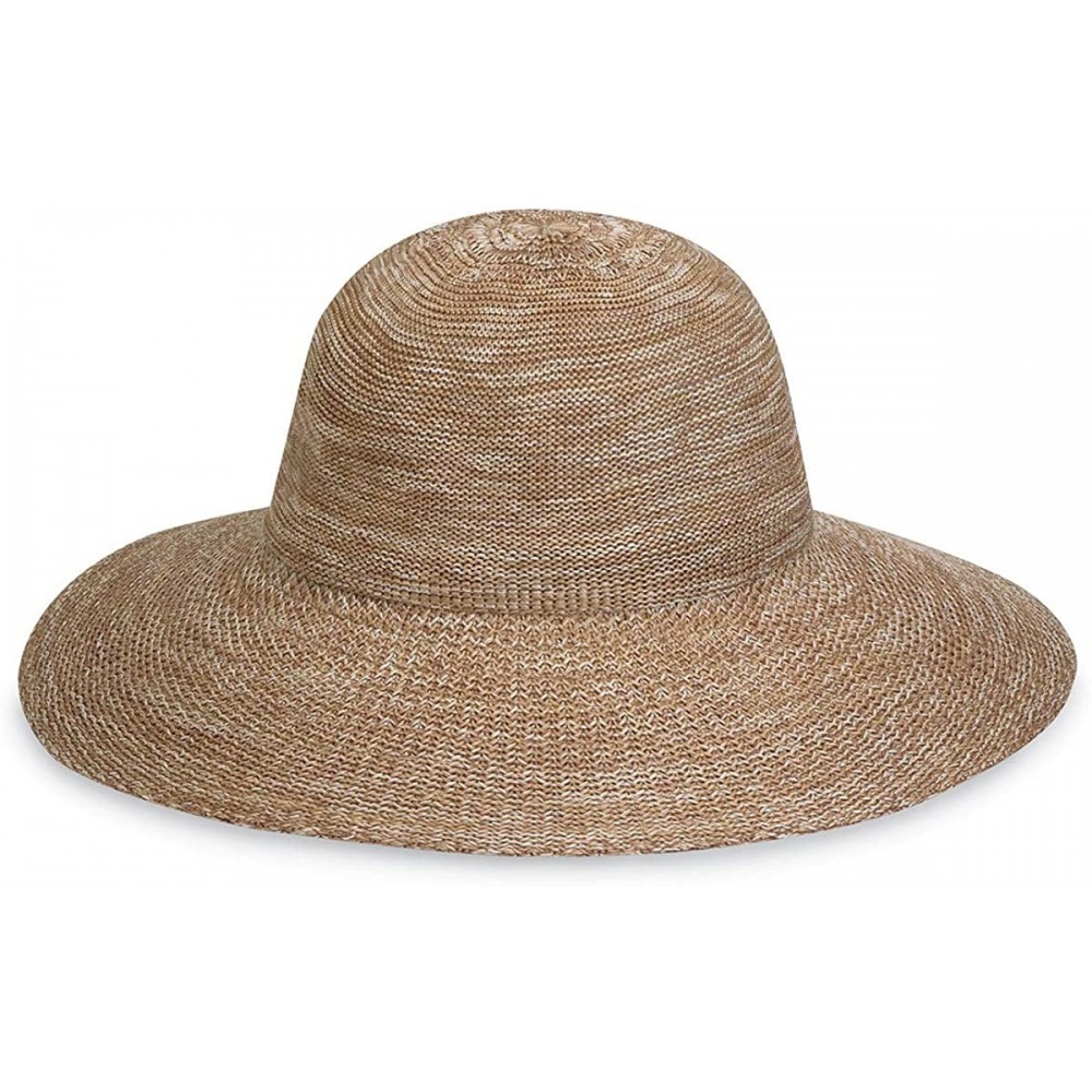 Sun Hats Women's Victoria Diva Sun Hat- Packable Straw Hat - Mixed Camel - C8118EZO9LB $46.06