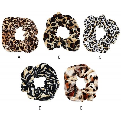 Headbands Accessories Women Headband Elastic Leopard Ponytail Scrunchie 5 in 1 Headwrap Hair Band - E - CF18LHD8R9L $9.72