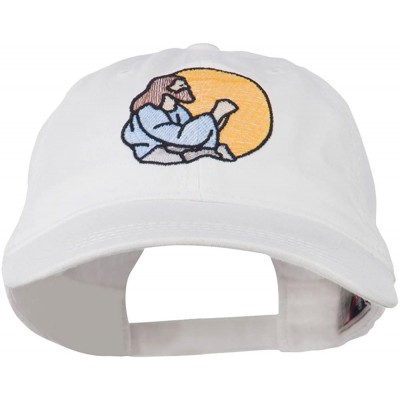 Baseball Caps Jesus Praying Embroidered Washed Cap - White - CK11MJ40N63 $23.29