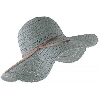 Sun Hats Beach Sun Hats for Women Cotton Foldable Wide Brim Sun Hat UPF Travel Floppy Hat - Gray - CJ18RYC8TR3 $23.52