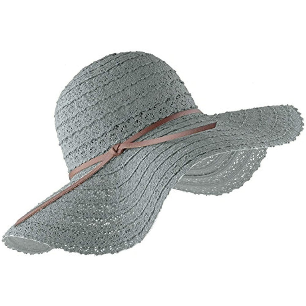 Sun Hats Beach Sun Hats for Women Cotton Foldable Wide Brim Sun Hat UPF Travel Floppy Hat - Gray - CJ18RYC8TR3 $23.52