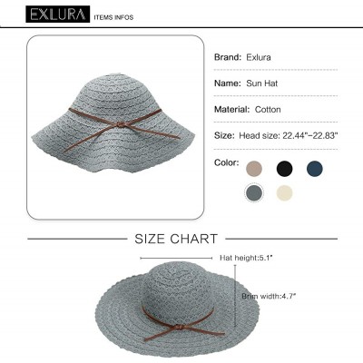 Sun Hats Beach Sun Hats for Women Cotton Foldable Wide Brim Sun Hat UPF Travel Floppy Hat - Gray - CJ18RYC8TR3 $23.52