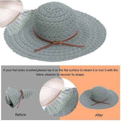 Sun Hats Beach Sun Hats for Women Cotton Foldable Wide Brim Sun Hat UPF Travel Floppy Hat - Gray - CJ18RYC8TR3 $23.52