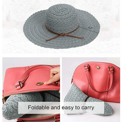 Sun Hats Beach Sun Hats for Women Cotton Foldable Wide Brim Sun Hat UPF Travel Floppy Hat - Gray - CJ18RYC8TR3 $23.52
