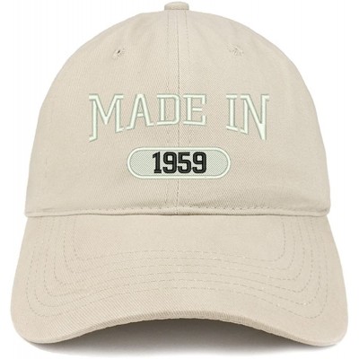Baseball Caps Made in 1959 Embroidered 61st Birthday Brushed Cotton Cap - Stone - CO18C9EDST3 $17.82