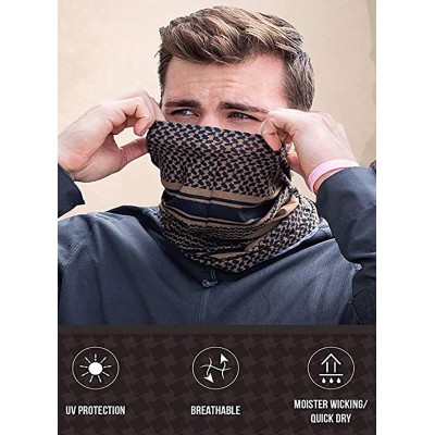 Balaclavas Bandana Neck Gaiter Scarf Breathable Headwear Cover Balaclava Head Buff Scarf - Brown - CG198S56C6W $11.36