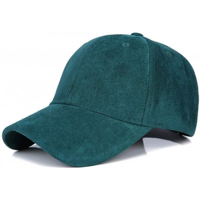 Baseball Caps Hats 2 Pack Men Women Matching Hat Baseball Cap Faux Suede Multicolor - Green and Brown - CZ18O4ZSSOT $19.54