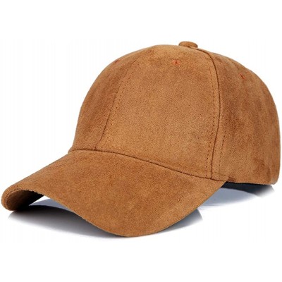 Baseball Caps Hats 2 Pack Men Women Matching Hat Baseball Cap Faux Suede Multicolor - Green and Brown - CZ18O4ZSSOT $19.54