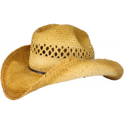 Cowboy Hats Women's Raffia Cowboy Hat - Tea Stain - CU115EM3517 $21.53