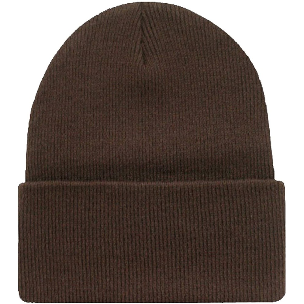 Skullies & Beanies Long Cuffed Blank - Brown - C9128RJVQ0P $10.72