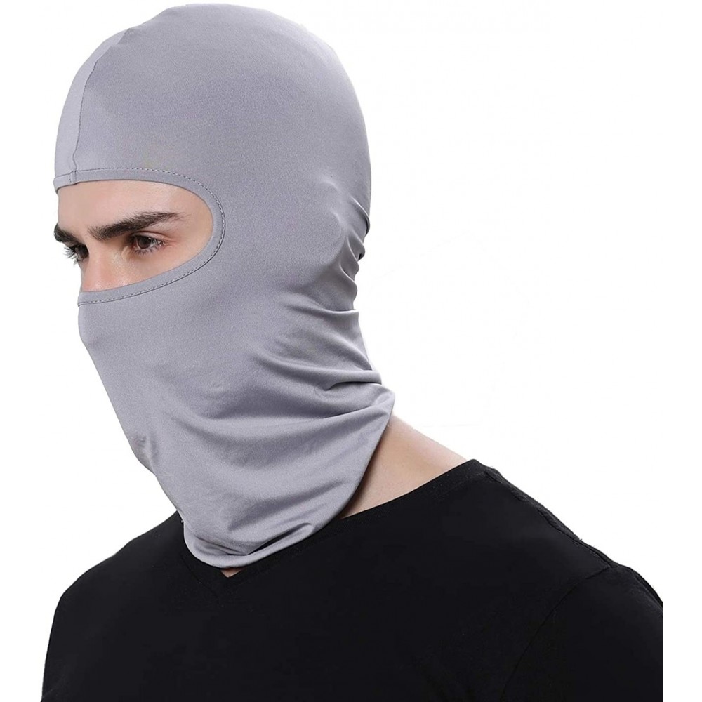 Balaclavas Ultra Thin CS Outdoor Balaclava Lycra Face Mask Cycling Hood Hat - Light Gray C - CP196U0OGNE $12.76