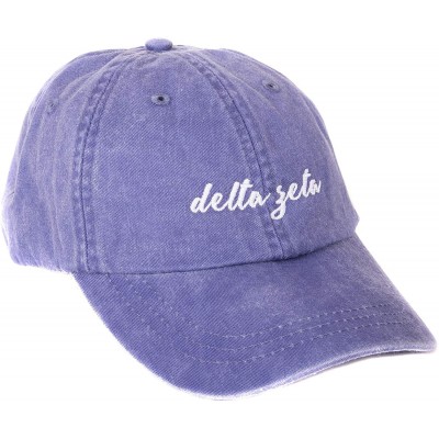 Baseball Caps Delta Zeta (N) Sorority Baseball Hat Cap Cursive Name Font dz - Purple - CY18DTZZ235 $20.33
