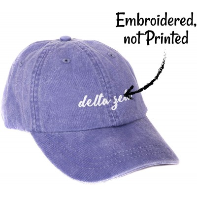 Baseball Caps Delta Zeta (N) Sorority Baseball Hat Cap Cursive Name Font dz - Purple - CY18DTZZ235 $20.33