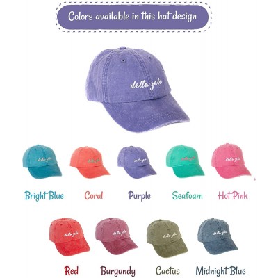 Baseball Caps Delta Zeta (N) Sorority Baseball Hat Cap Cursive Name Font dz - Purple - CY18DTZZ235 $20.33