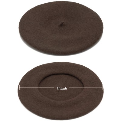 Berets Wool Beret Hat-Solid Color French Style Winter Warm Cap for Women Girls Lady - Coffee - C718DKLXRUE $8.74