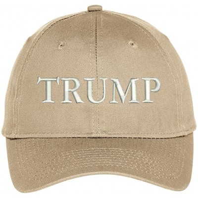 Baseball Caps Trump Embroidered High Profile Adjustable Baseball Cap - Khaki - CD12IZKWXHL $17.02