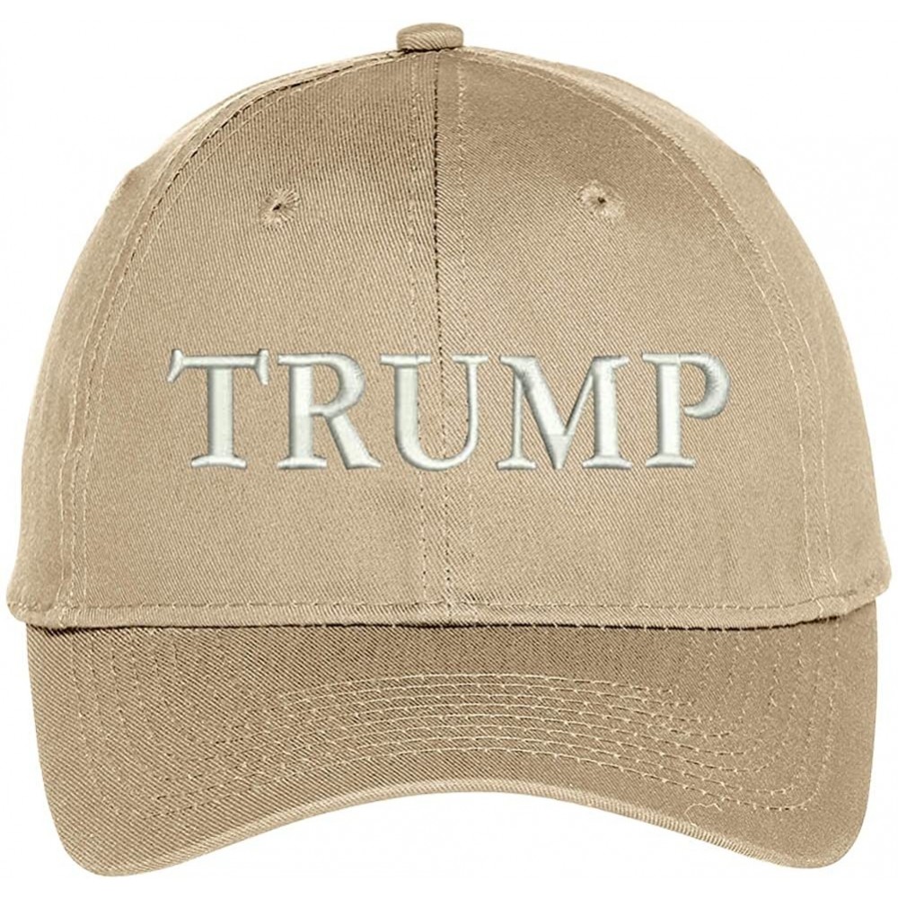 Baseball Caps Trump Embroidered High Profile Adjustable Baseball Cap - Khaki - CD12IZKWXHL $17.02