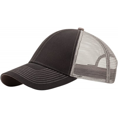 Baseball Caps Unisex Low Profile (Str) Trucker Cap-7641 - Dark Grey/Grey - CC11VJBTAC9 $11.41