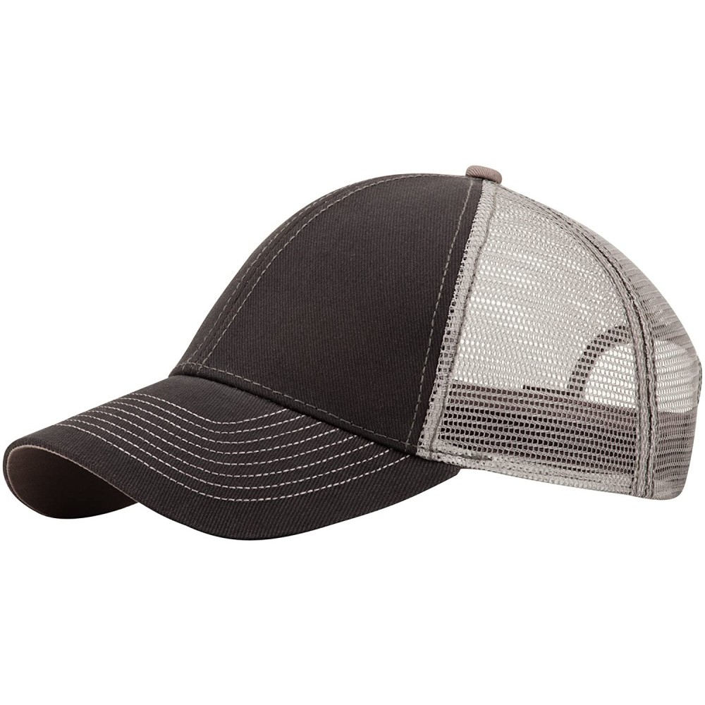 Baseball Caps Unisex Low Profile (Str) Trucker Cap-7641 - Dark Grey/Grey - CC11VJBTAC9 $11.41