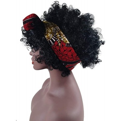 Headbands African Print Headband Hair Accessory for Women/Girls （2 Headbands 1 Big and 1small） - Red - CU18MGC2L2N $11.64