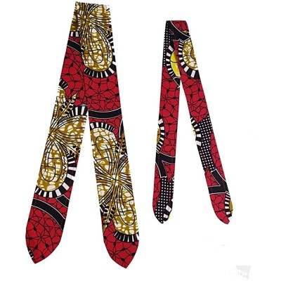 Headbands African Print Headband Hair Accessory for Women/Girls （2 Headbands 1 Big and 1small） - Red - CU18MGC2L2N $11.64