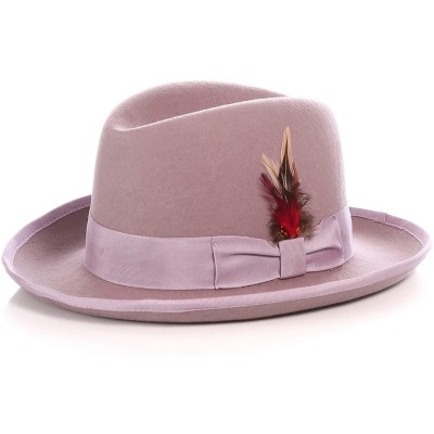 Fedoras Premium Godfather Hat - Lavender - C812BPOURWH $73.71