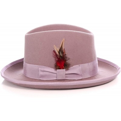 Fedoras Premium Godfather Hat - Lavender - C812BPOURWH $41.74