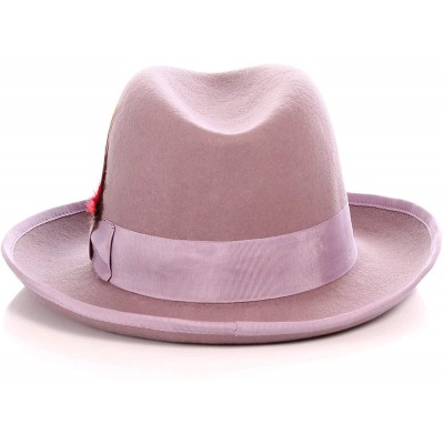 Fedoras Premium Godfather Hat - Lavender - C812BPOURWH $41.74