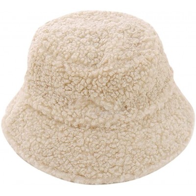 Bucket Hats Winter Bucket NRUTUP Fluffy Windproof - Beige - C2194550SDQ $13.65