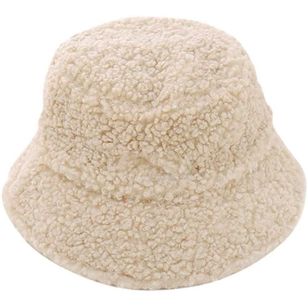 Bucket Hats Winter Bucket NRUTUP Fluffy Windproof - Beige - C2194550SDQ $13.65