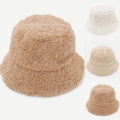 Bucket Hats Winter Bucket NRUTUP Fluffy Windproof - Beige - C2194550SDQ $13.65